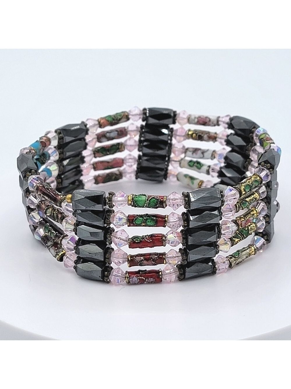 Long Magnetic Cloisonne Wrap Bracelet #2561